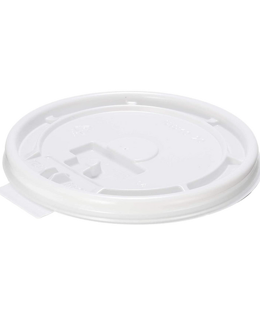 [1000 Pack] White Flat Tear Back Lids for Hot Cup, Coffee Cup, Paper Cup - Universal Size Fits 10,12,16,20oz Disposable Cups - White Coffee Cup Lids Standard 90mm